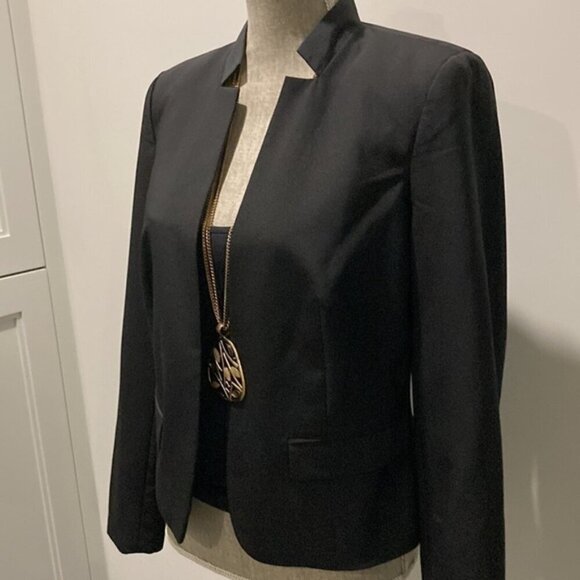 Rebecca Taylor Black Blazer Open Wool Tailored Size 8​​​ - Picture 10 of 16
